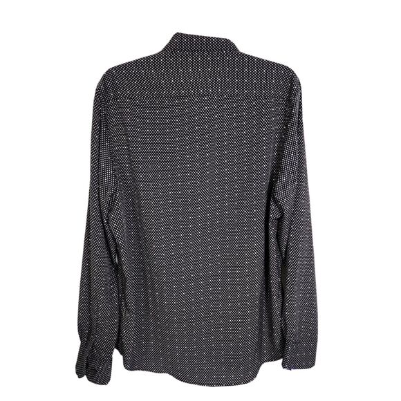 Bruno Milano Mens Shirt Size Large Modern Fit Stretch Black Button Up Polka Dot - Picture 2 of 10